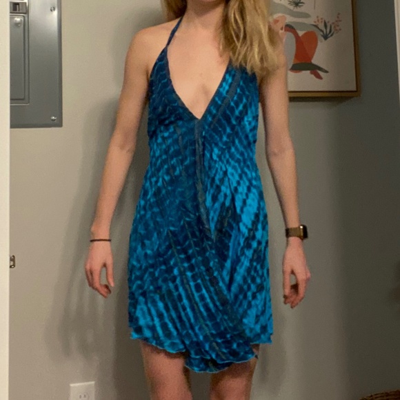 Beachy Boho Blue Tie-Dye Dress | Size S - Picture 1 of 4